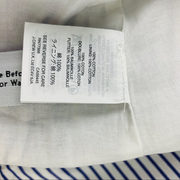 J. Crew Blue Striped Ruffle Skirt Sz 4 - Picture 7 of 7